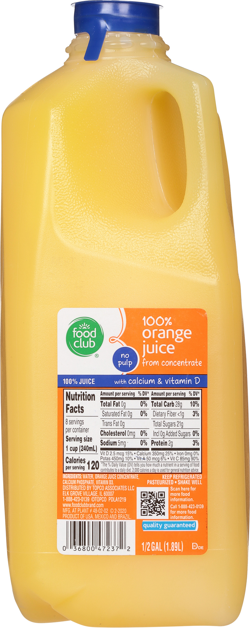 No Pulp 100% Orange Juice with Calcium & Vitamin D