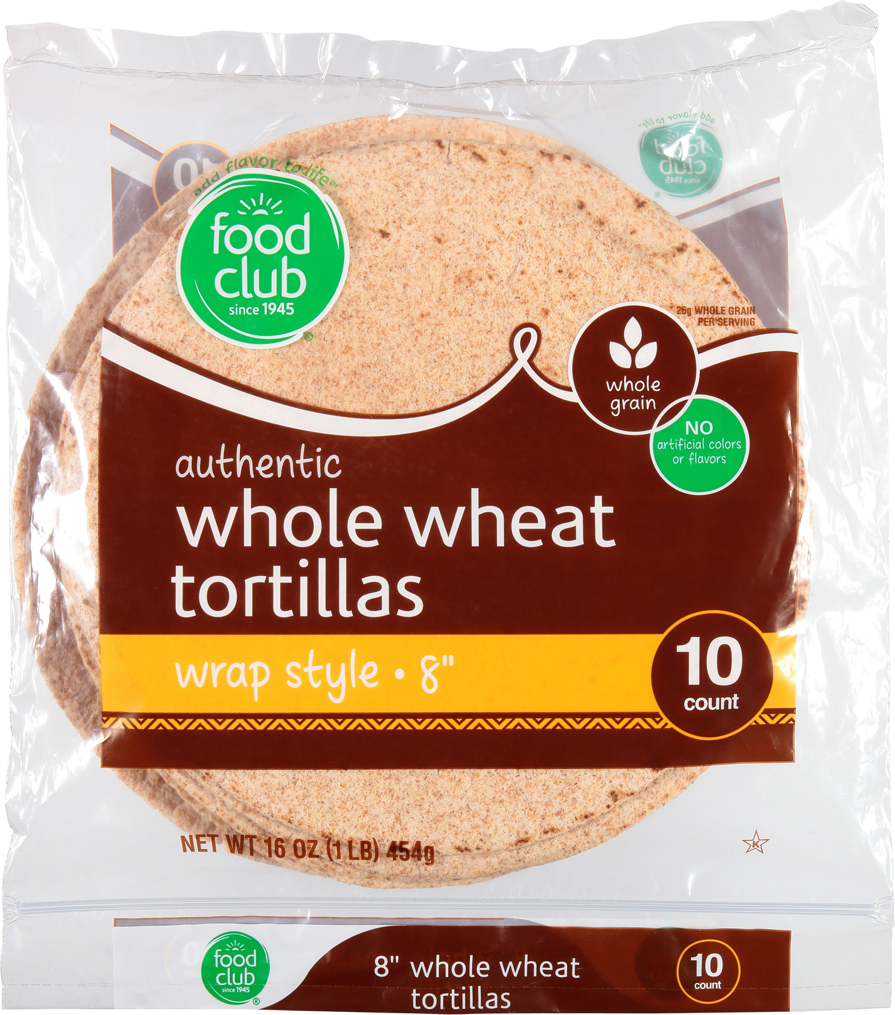 Wrap Style 8 Inch Whole Wheat Tortillas