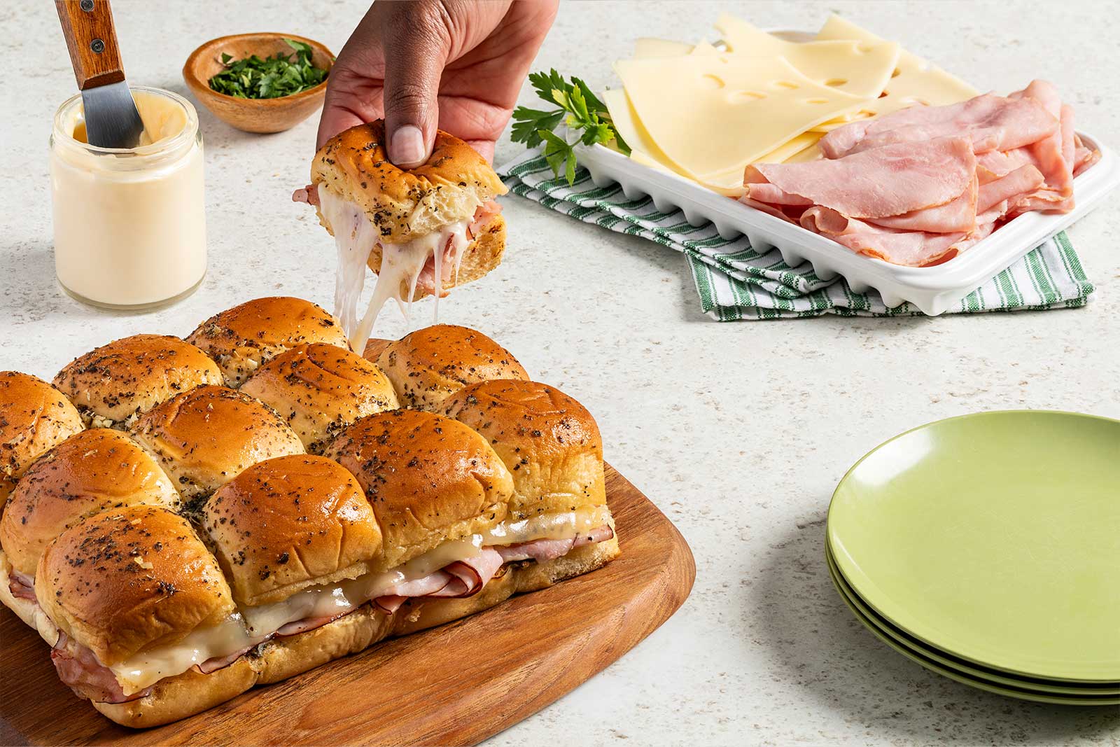 Ham & Swiss Pull-Apart Sandwiches