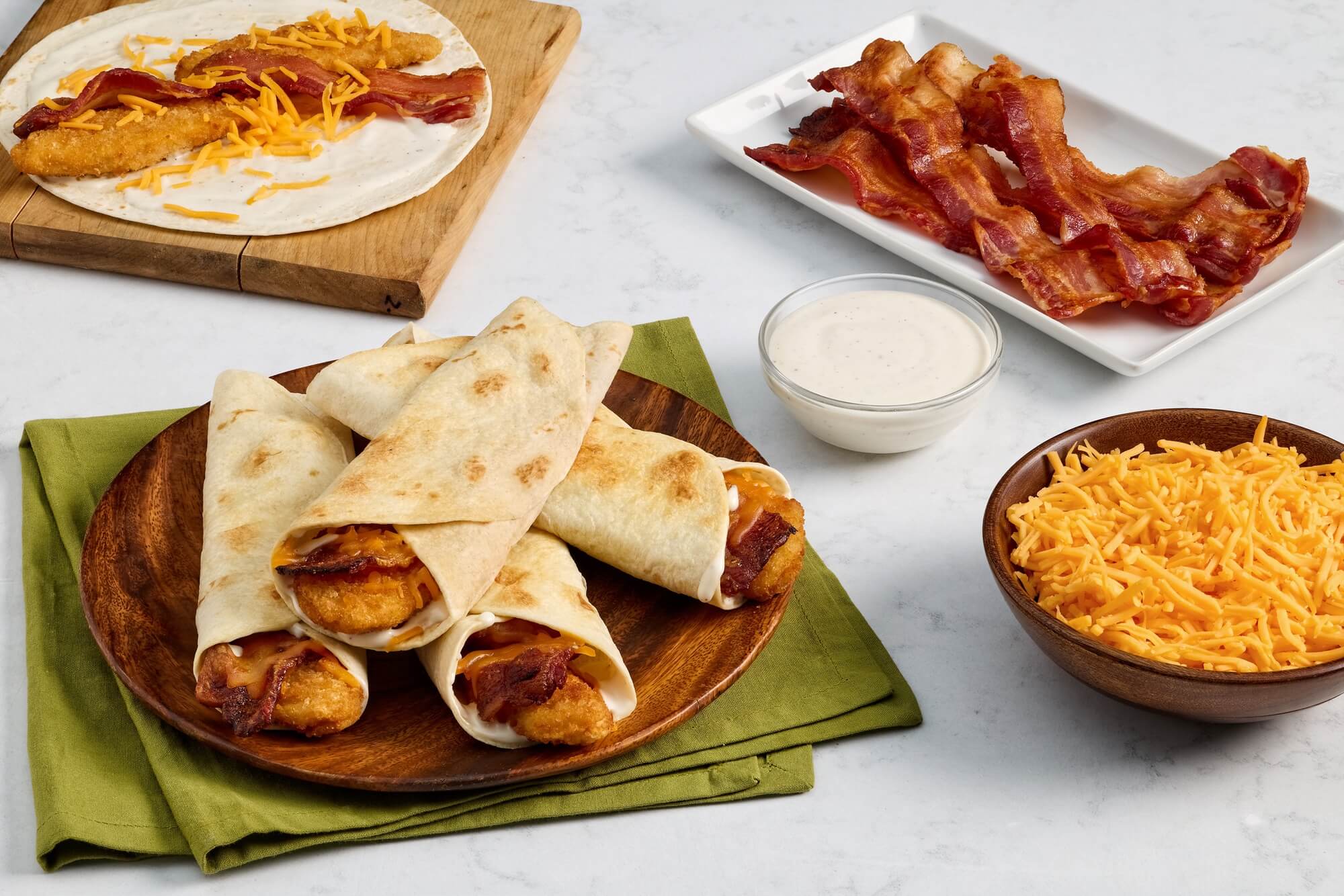 Air-Fryer Chicken Bacon Ranch Snack Wrap