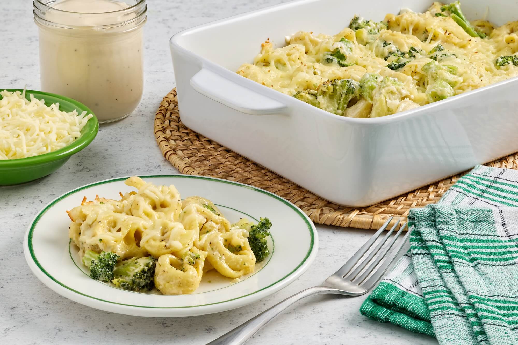 Cheesy Broccoli and Tortellini Casserole