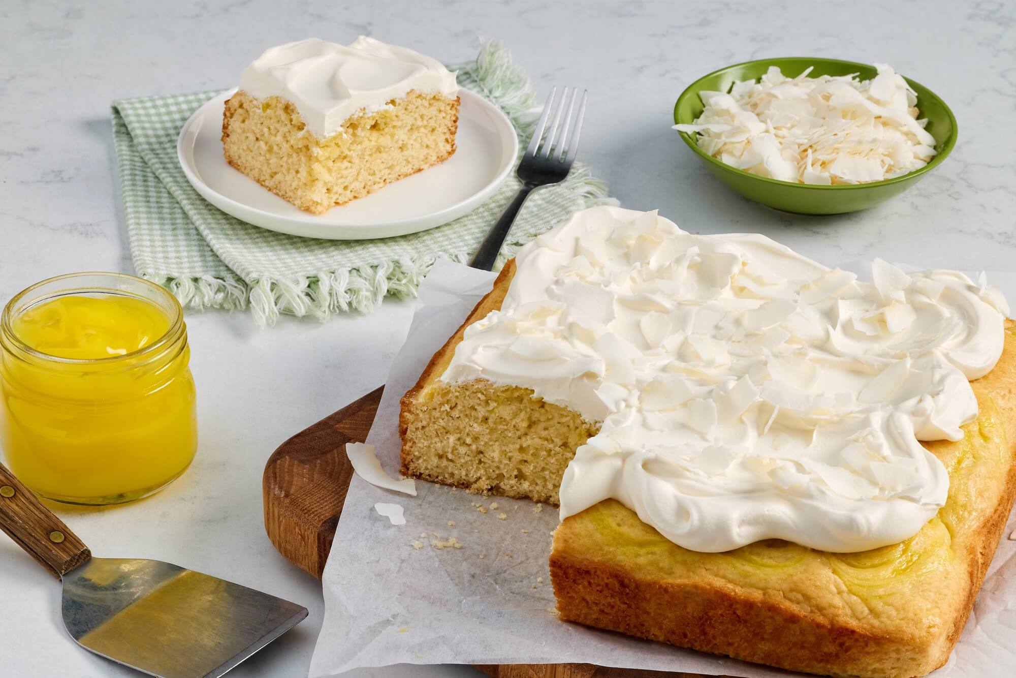 Coconut Lemon Swirl Cake