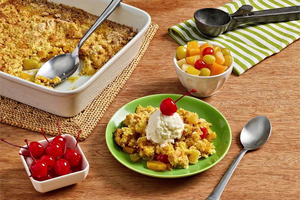 Fruit Cocktail Dump Cake