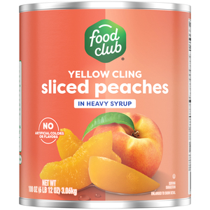 Food Club Yellow Cling Sliced Peaches in Heavy Syrup 108 oz - Food Club